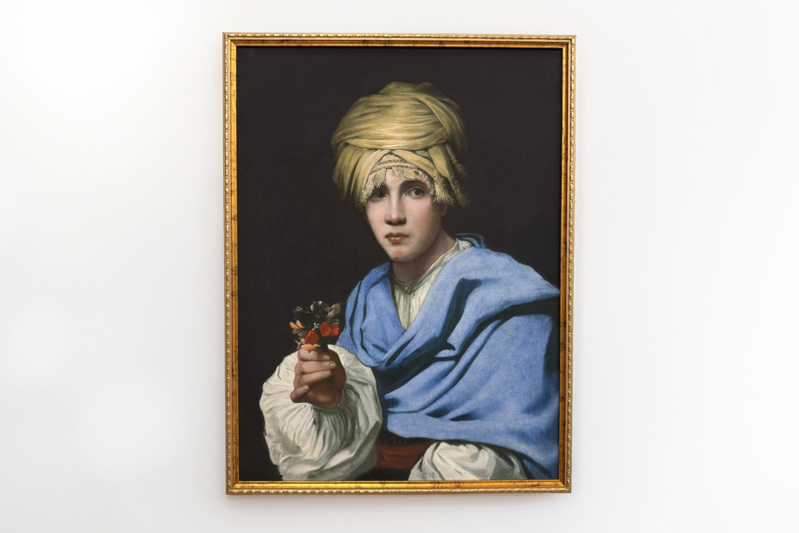 Junge mit Turban hält einen Blumenstrauß - Michiel Sweerts