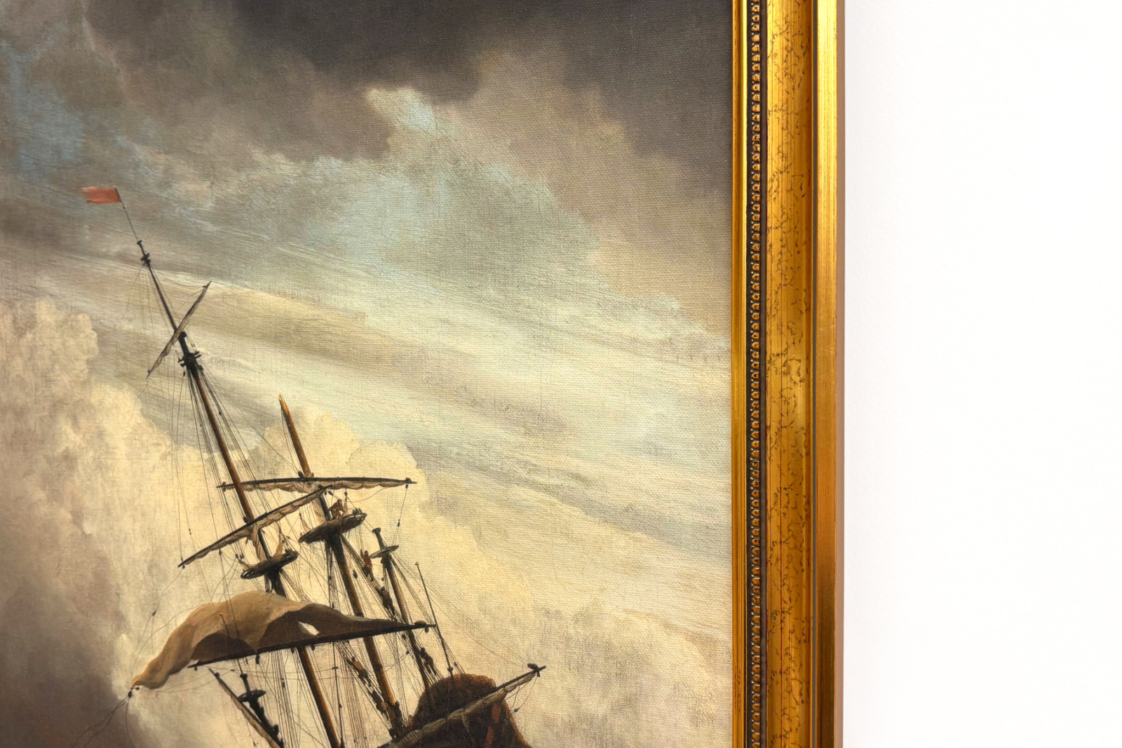 Ein Schiff auf hoher See, von einer Bö erfasst, bekannt als „Der Windstoß“ - Willem van de Velde (II)