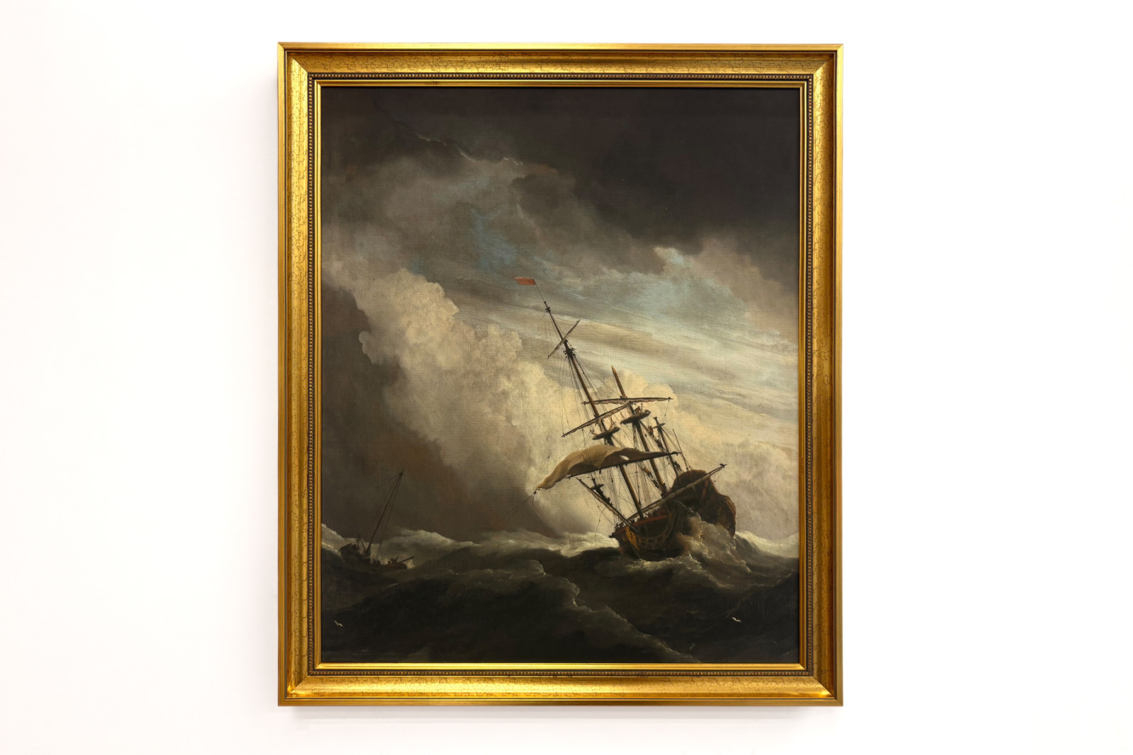 Ein Schiff auf hoher See, von einer Bö erfasst, bekannt als „Der Windstoß“ - Willem van de Velde (II)