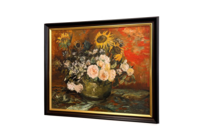Rosen und Sonnenblumen