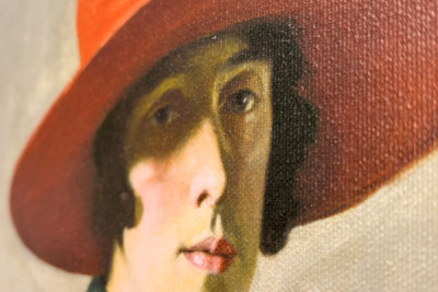 Dame mit rotem Hut