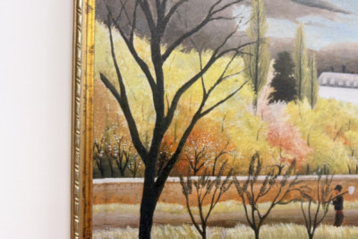 Landschaft mit Bauer