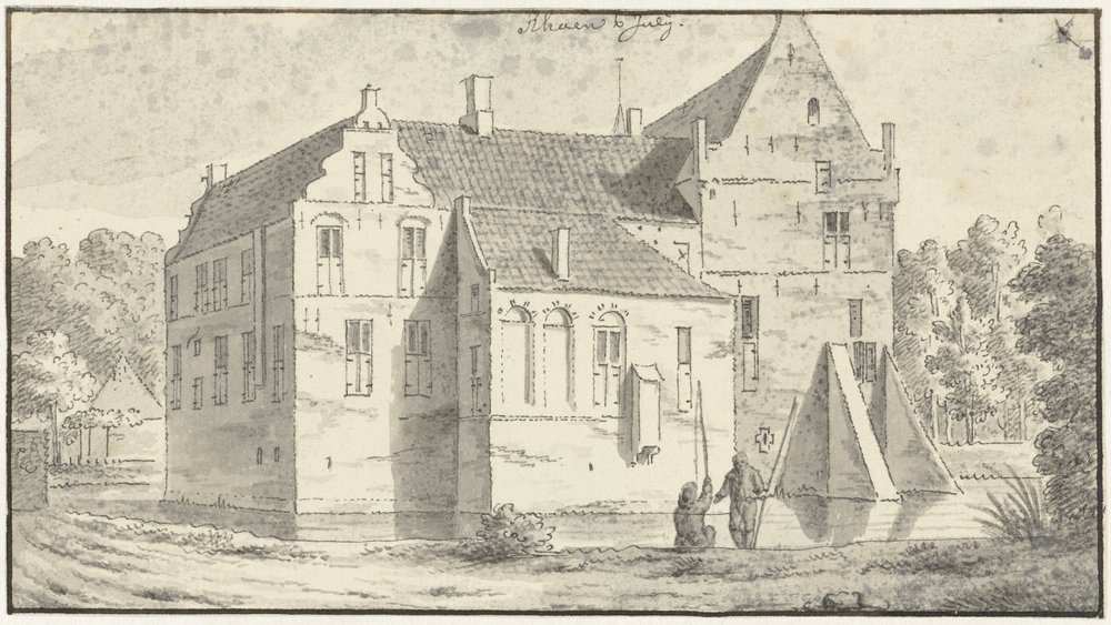 Das Haus von Rhaen in Overijssel, vorne zwei Angler