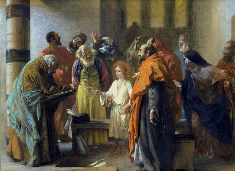 Der zwölfjährige Jesus im Tempel, 1851 von Adolph Menzel