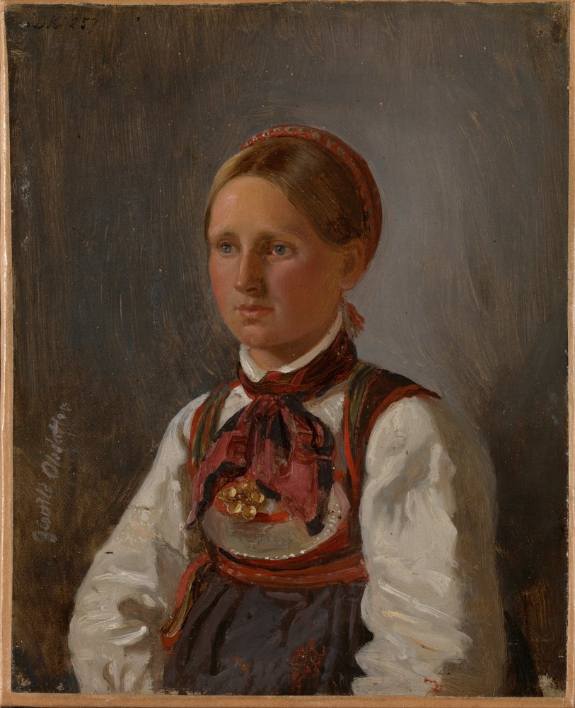 Porträt der Gunild Olsdatter aus Tinn von Adolph Tidemand