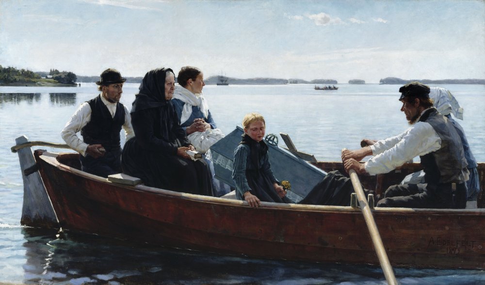 Lapsen ruumissaatto (Überführung des Kindersarges) von Albert Gustaf Aristides Edelfelt