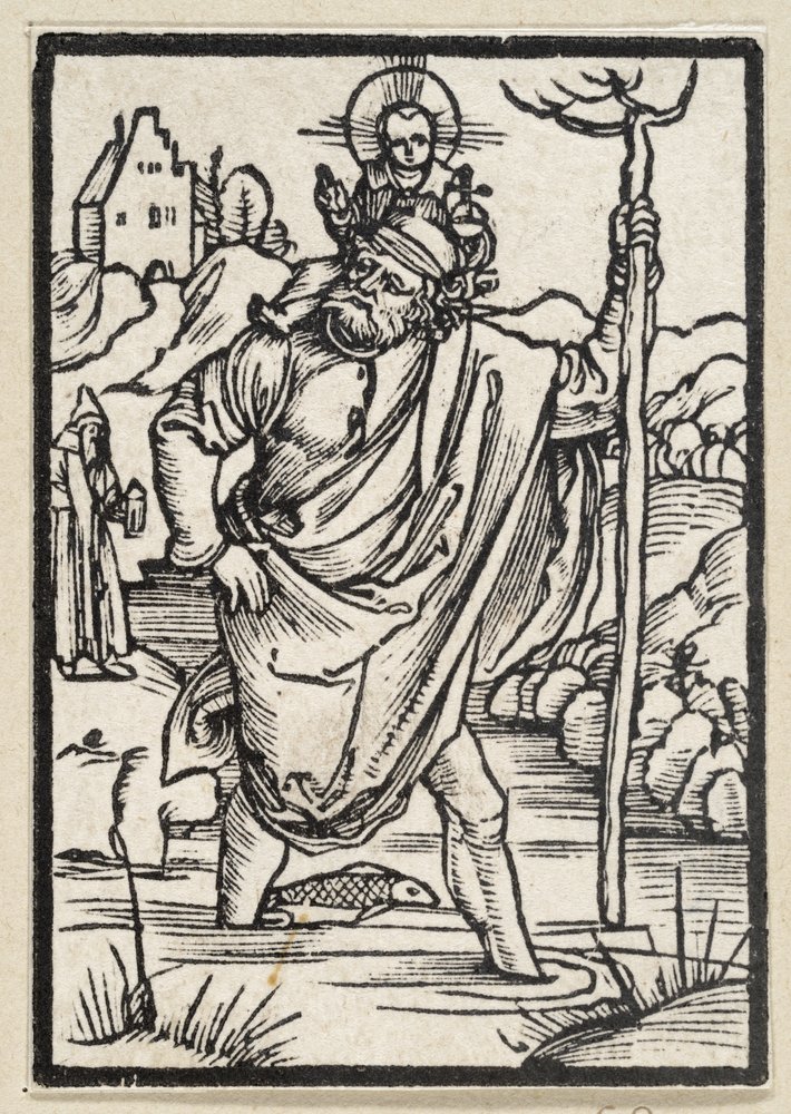 Heiliger Christophorus (63 religiöse Szenen) von Albrecht Dürer