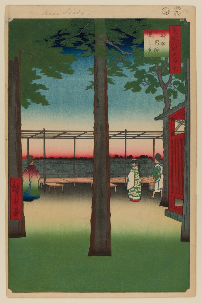 Morgendämmerung am Kanda Myojin Schrein von Ando or Utagawa Hiroshige