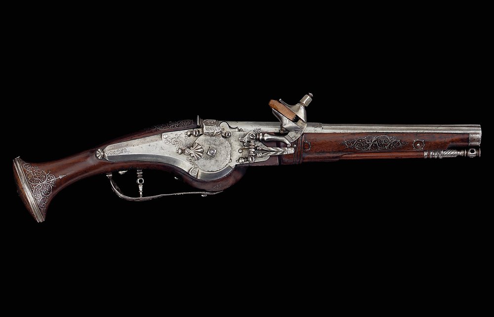 Kärntner (Ferlach) Pistole mit Radschlossmechanismus und internem automatischen Sicherheitssystem, ca. 1650 von Austrian School