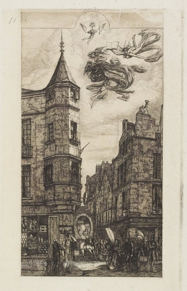 Haus mit Türmchen, Nr. 22 von Charles Meryon