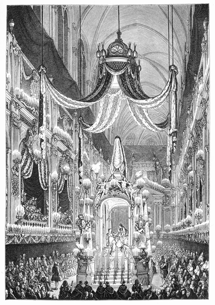Beerdigung in Notre Dame, Paris, 1746, 1885 von Charles Nicolas Cochin