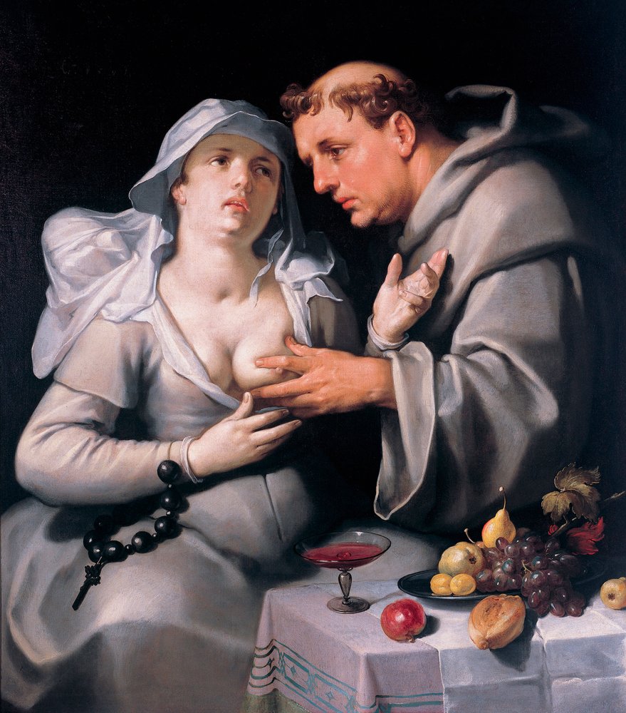 Ein Mönch und eine Nonne von Cornelis Cornelisz. van Haarlem