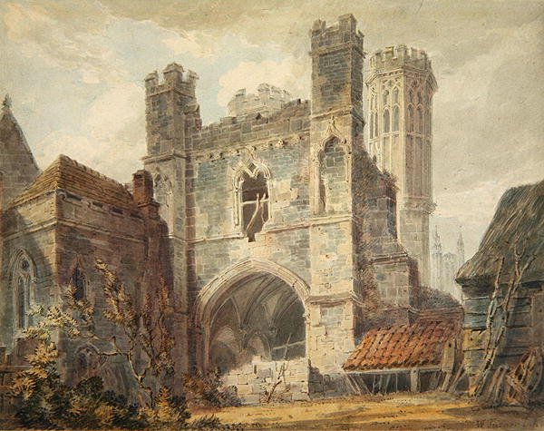 Ansicht eines zerstörten Landhauses, 1853-84 von English School