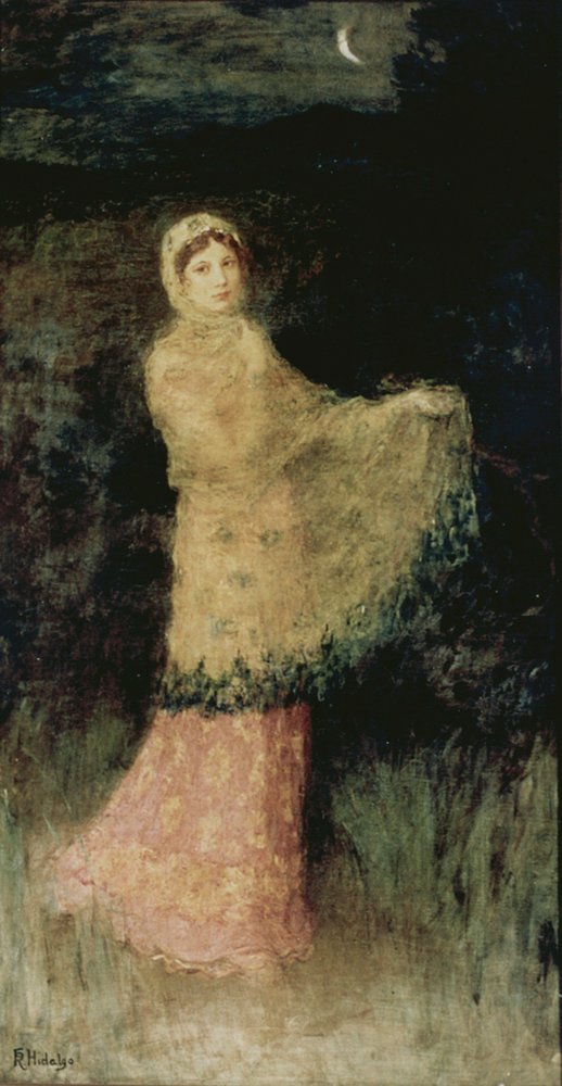 Eine Dame im Mondlicht von Felix Resurreccion Hidalgo