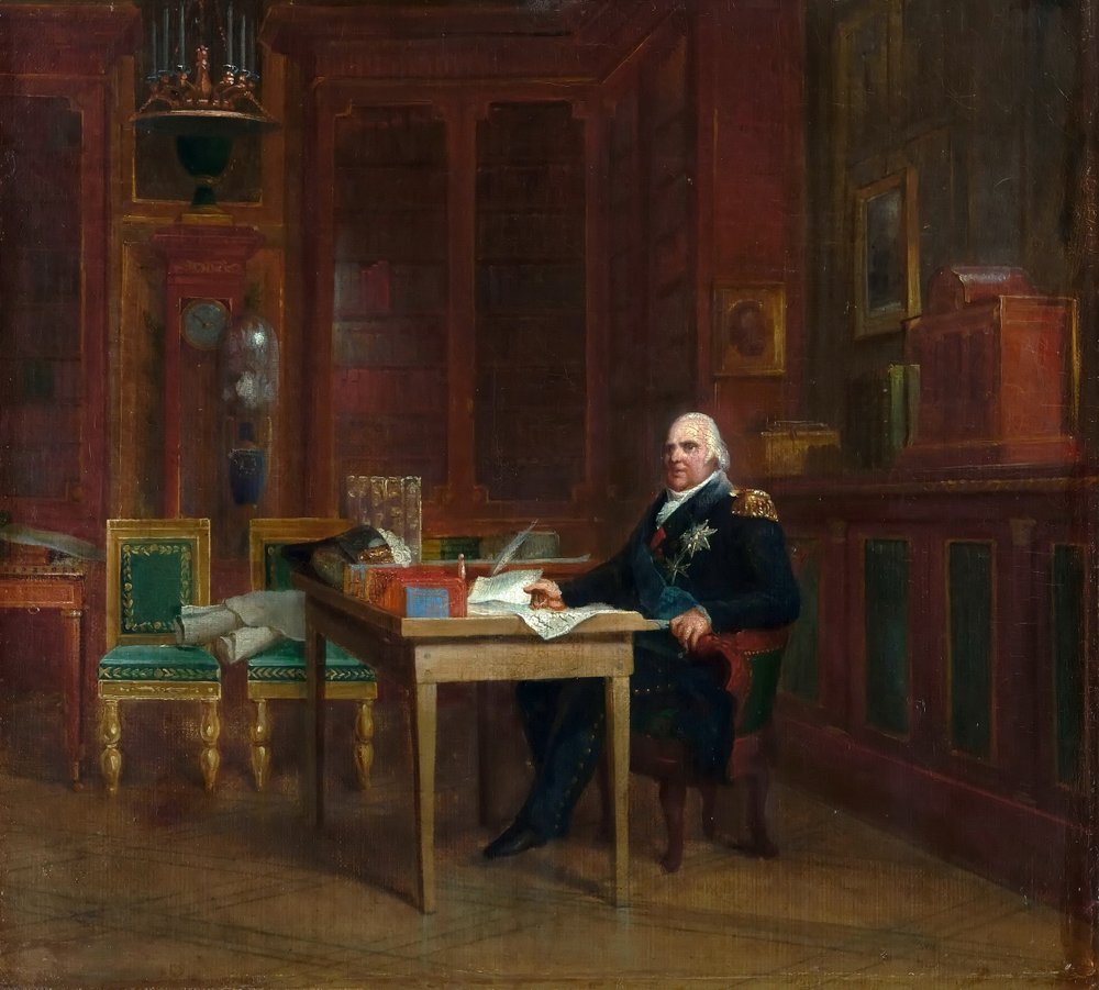 Ludwig XVIII. (1755-1824) in seinem Arbeitszimmer in den Tuilerien von Francois Pascal Simon Baron Gerard
