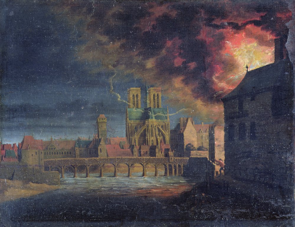 Ein Feuer auf der Ile Saint-Louis, ca. 1635 von French School