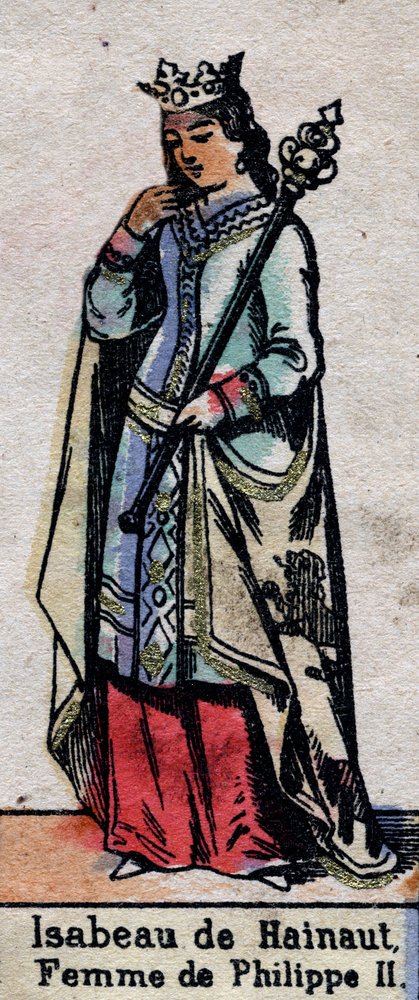 Porträt von Isabelle de Hainaut (1170-1190), Ehefrau von Philipp II. von Frankreich. Illustration Ende des 19. Jahrhunderts von French School