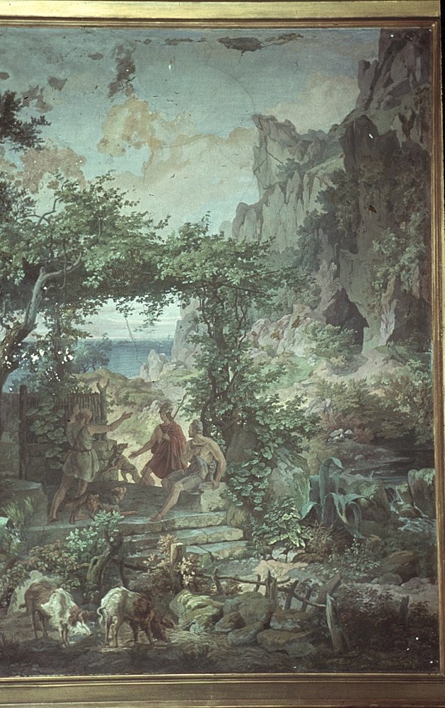 Odysseus beim Schweinehirten Eumaios, Szenen aus der Odyssee von Friedrich the Elder Preller