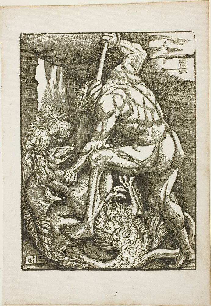 Die Arbeiten des Herkules: Cerberus aus der Unterwelt holen von Gabriel Salmon