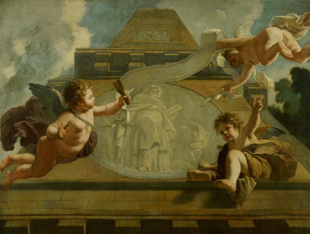 Der heilige Antonius der Einsiedler: Allegorische Darstellung der Pflege von Leprakranken und geistig Behinderten von Gerard de Lairesse