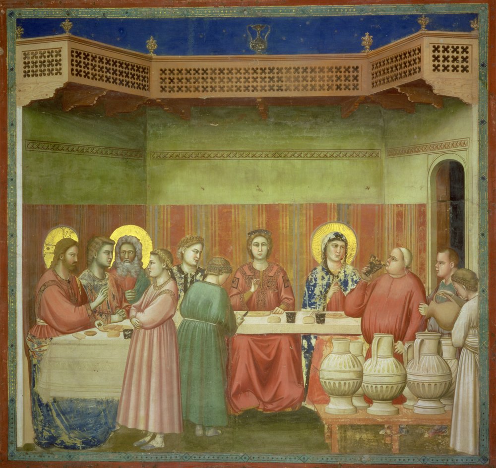 Die Hochzeit zu Kana, um 1305 von Giotto di Bondone