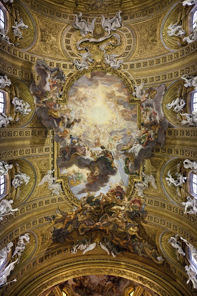 Der Triumph des Namens Jesu, ein Trompe-l