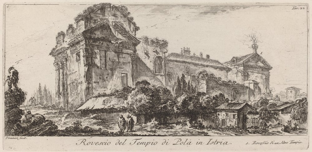 Rückseite des Tempels von Pola in Istrien von Giovanni-Battista Piranesi