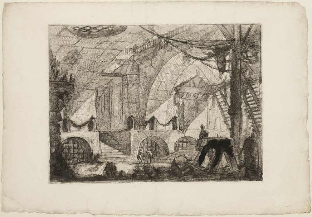 Der Sägebock, Platte 12 aus Imaginäre Gefängnisse von Giovanni-Battista Piranesi