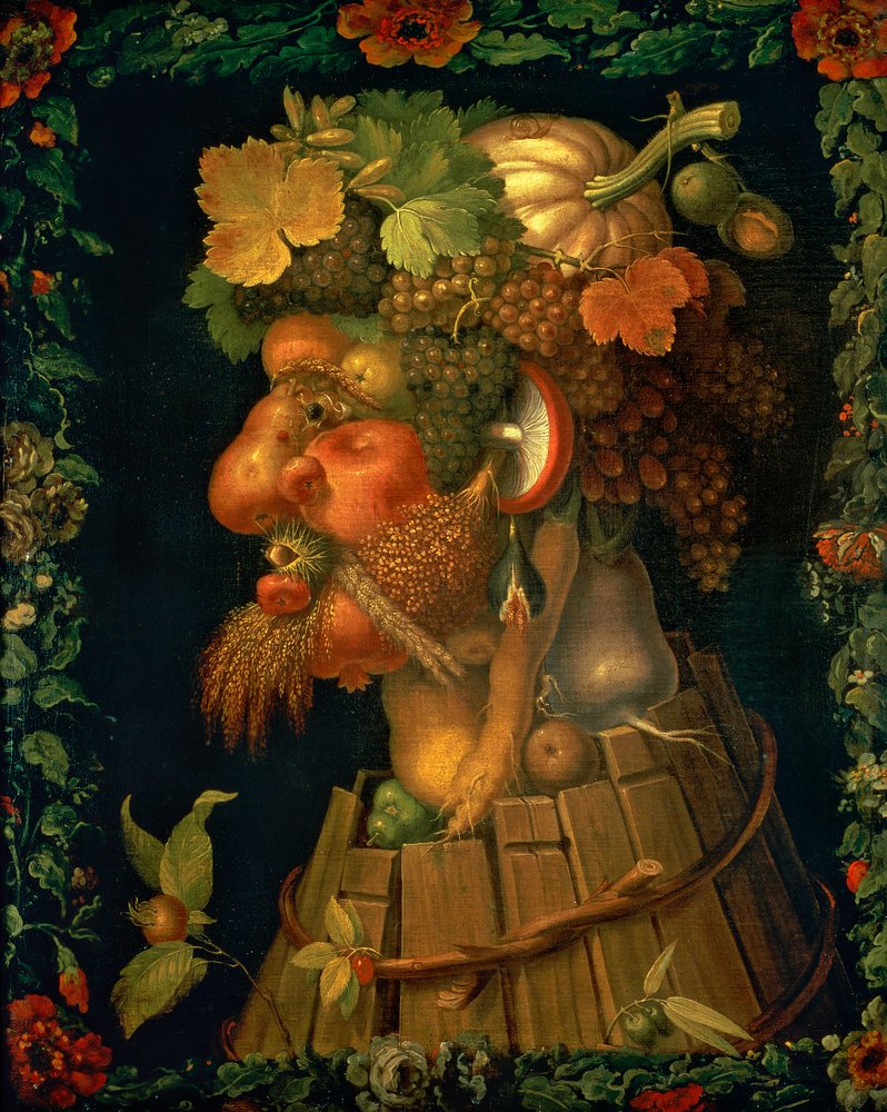 Herbst, aus einer Serie mit Darstellungen der vier Jahreszeiten, in Auftrag gegeben von Kaiser Maximilian II. (1527-76), 1573 von Giuseppe Arcimboldo