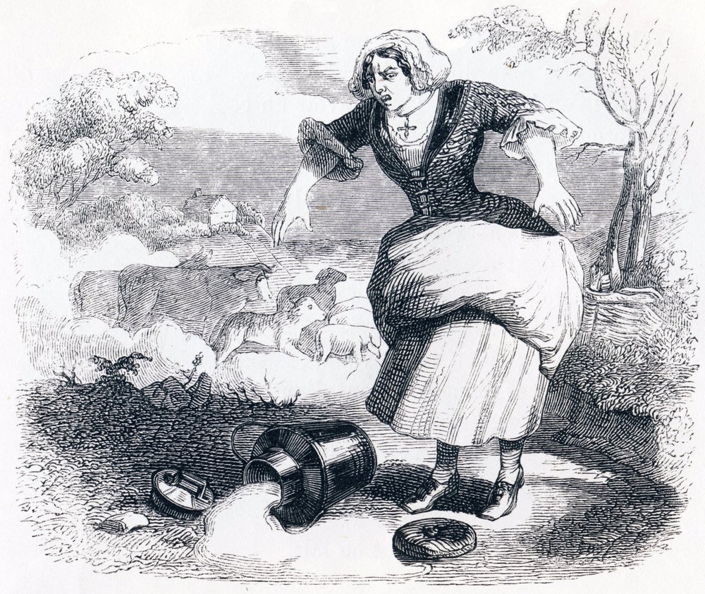 Das Milchmädchen und der Milchtopf von Grandville