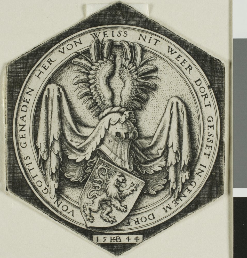 Wappen mit einem aufrechten Löwen von Hans Sebald Beham