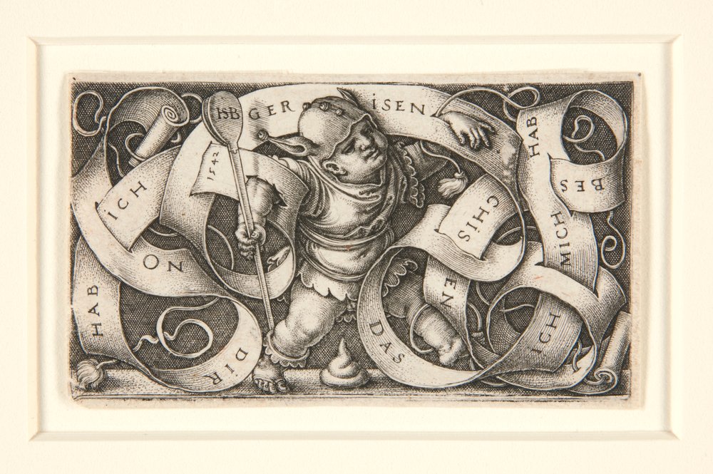 Der kleine Schalksnarr mit großem Schriftband von Hans Sebald Beham