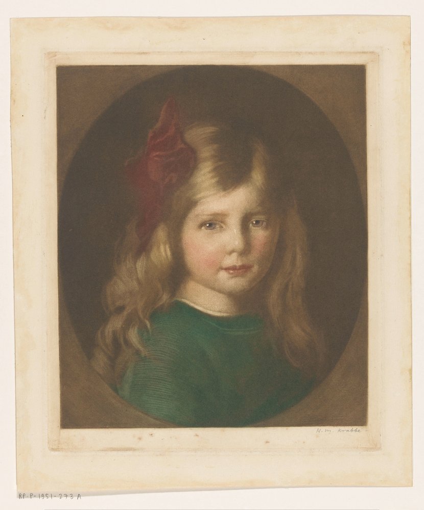 Porträt eines unbekannten Mädchens von Heinrich M. Krabbé (signed by artist)