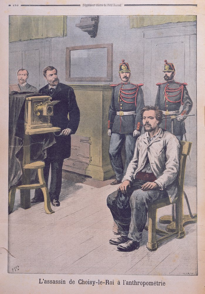 Der Attentäter von Choisy-le-Roy wird vor Professor Bertillon fotografiert, aus „Le Petit Journal“, 7. Mai 1899 von Henri Meyer