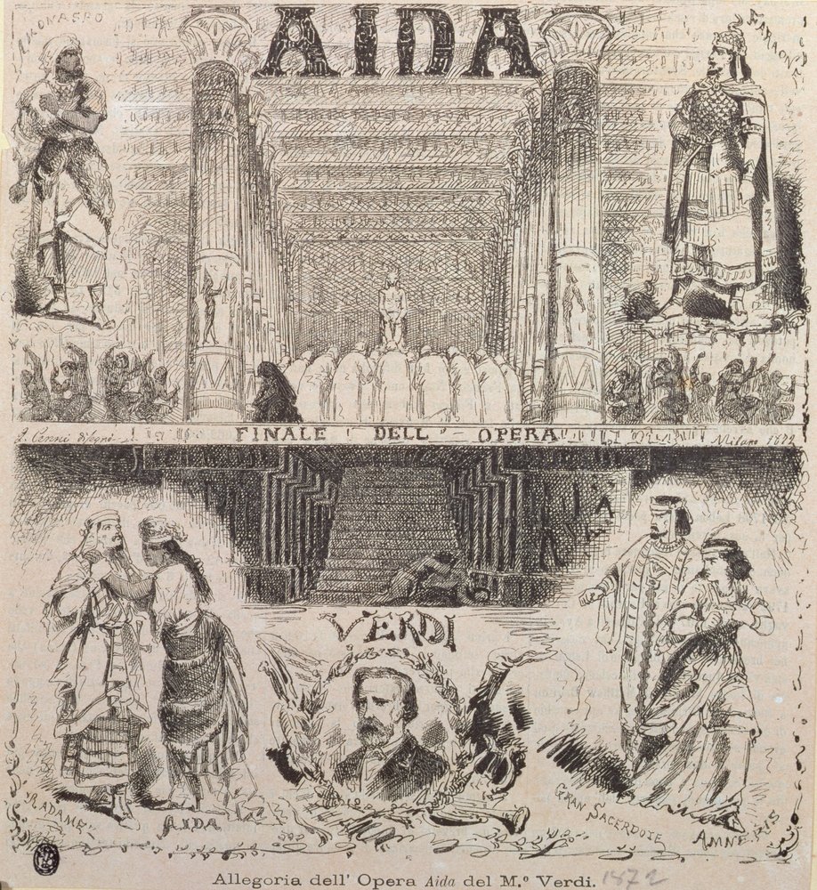 Plakat für eine Aufführung von Verdis „Aida“, 1872 von Italian School