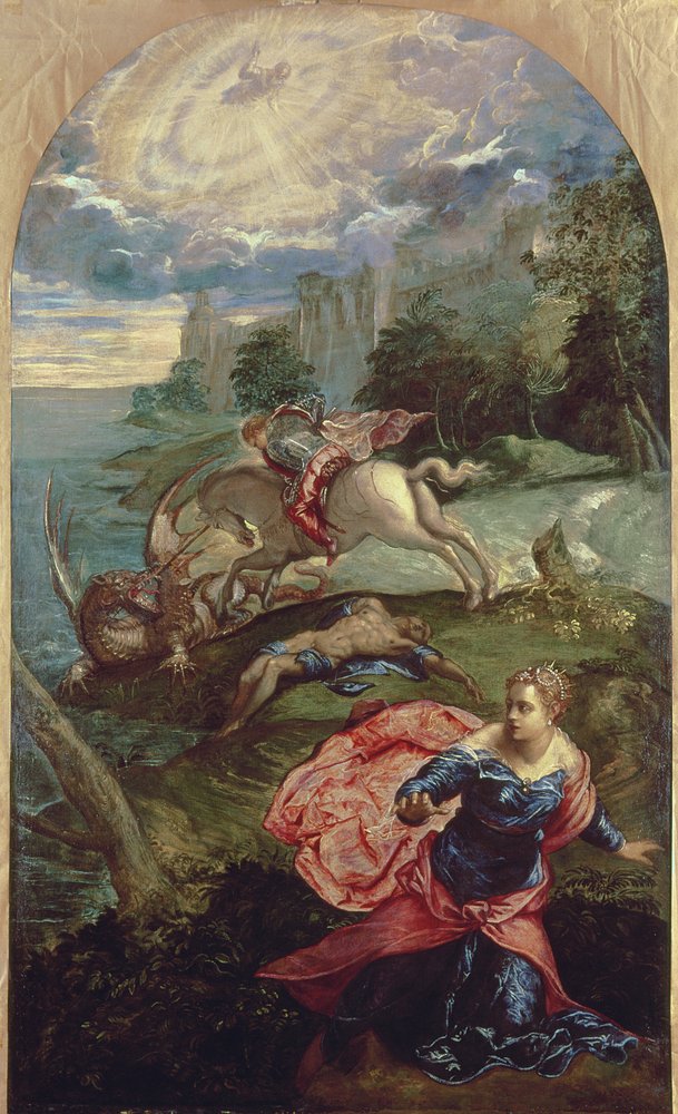 Der heilige Georg und der Drache von Jacopo Robusti Tintoretto