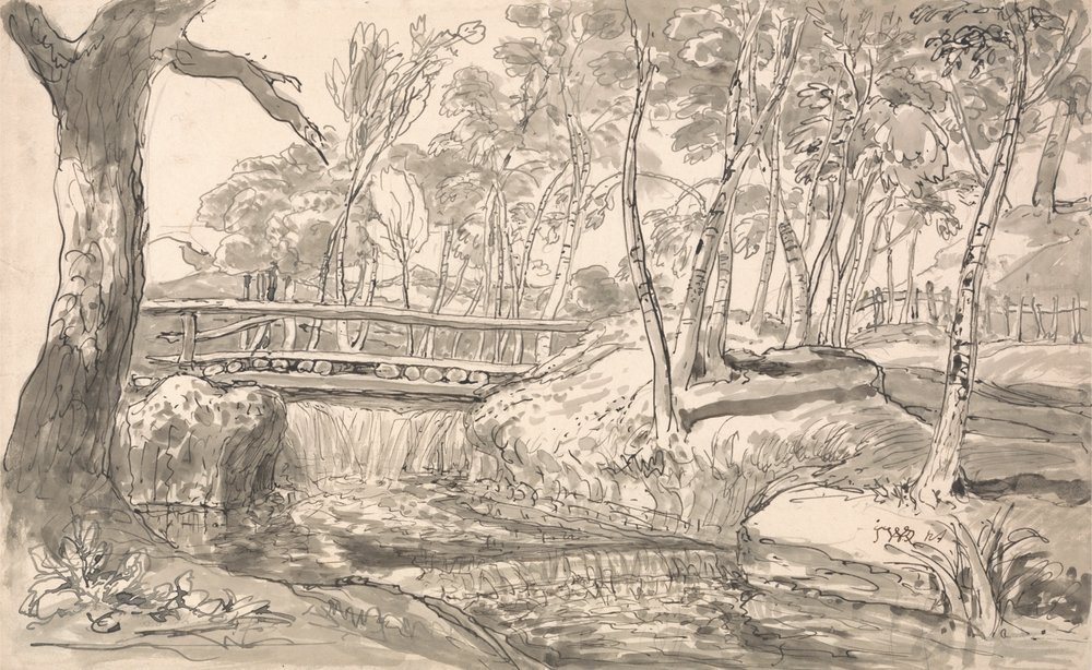 Flusslandschaft mit Wasserfall von James Ward