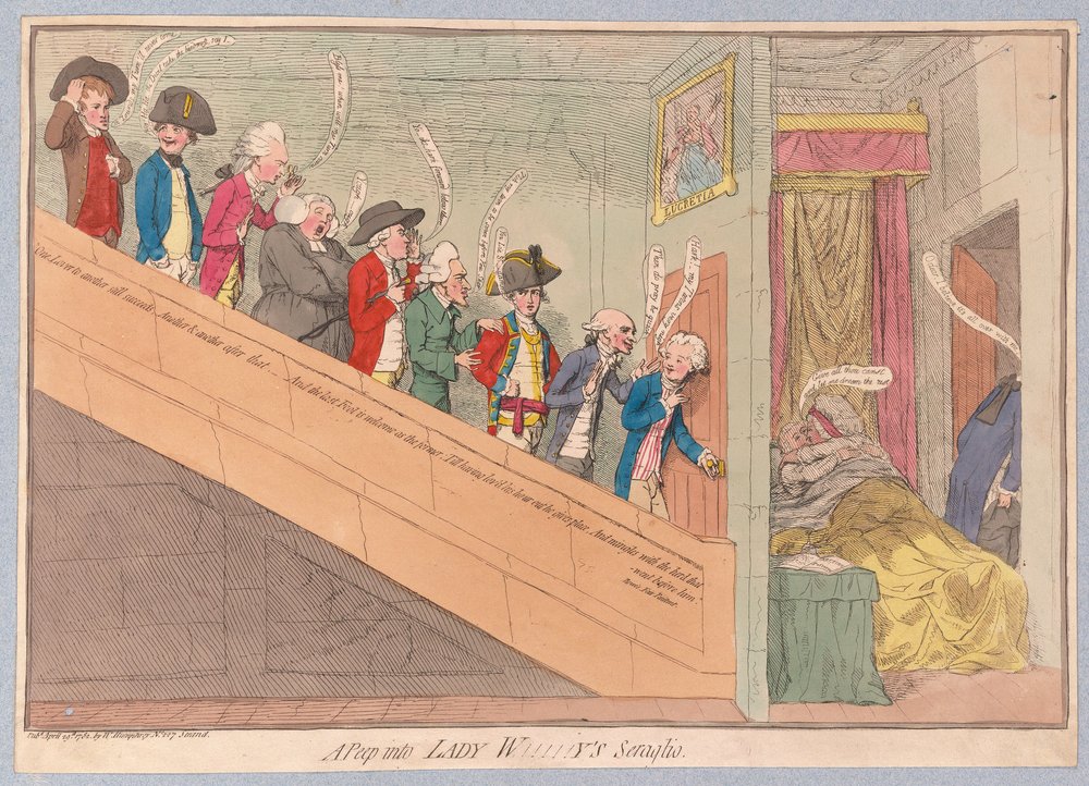 Ein Blick in Lady W!!!!!ys Serail, veröffentlicht 1782 von James Gillray