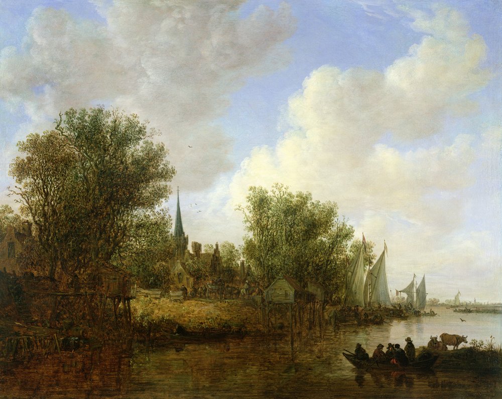 Flusslandschaft mit Blick auf Overschie, 1651 von Jan Josephsz van Goyen
