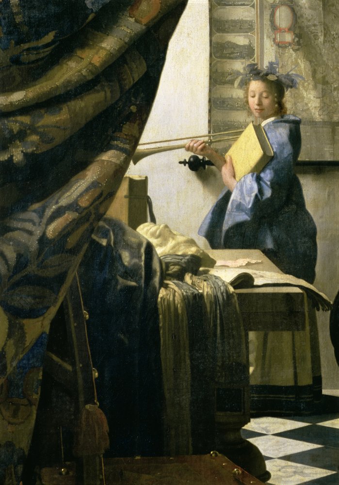 Das Atelier des Künstlers, ca. 1665-6 (Detail) von Jan Vermeer van Delft