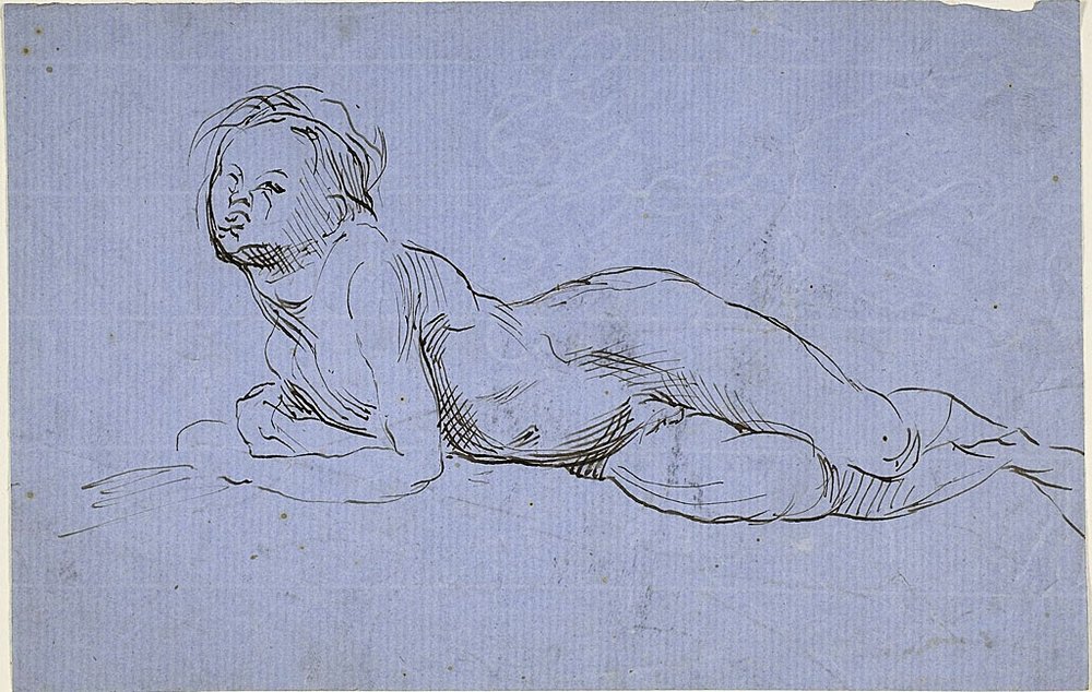 Junger liegender Junge von Jean-Baptiste Carpeaux