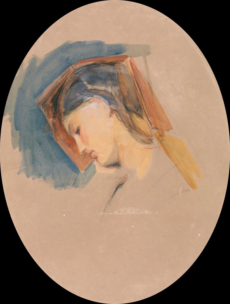 Kopf einer jungen Frau von John Frederick Lewis