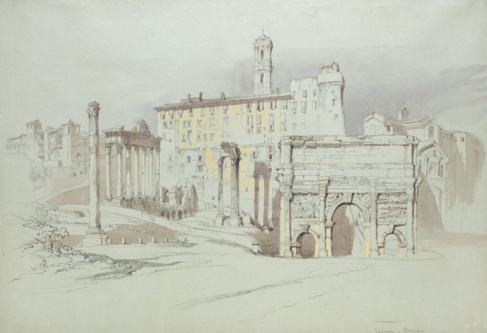 Ein Fenster des Palazzo Tolomei, Siena, 25. - 27. Juni 1870 von John Ruskin