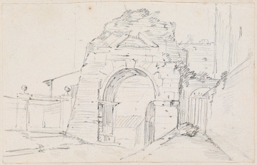 Bogen des Drusus nahe der Via Appia von Joseph-Marie Vien