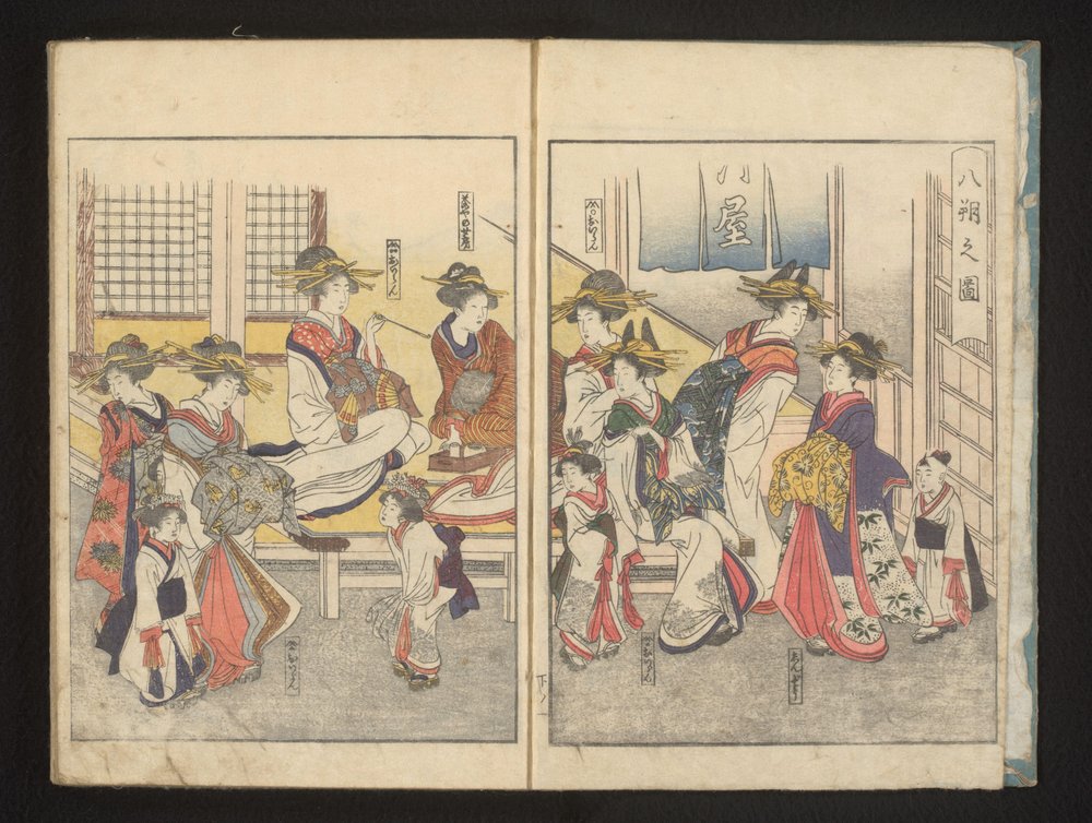 Kurtisanen in einem Zimmer von Kitagawa Utamaro
