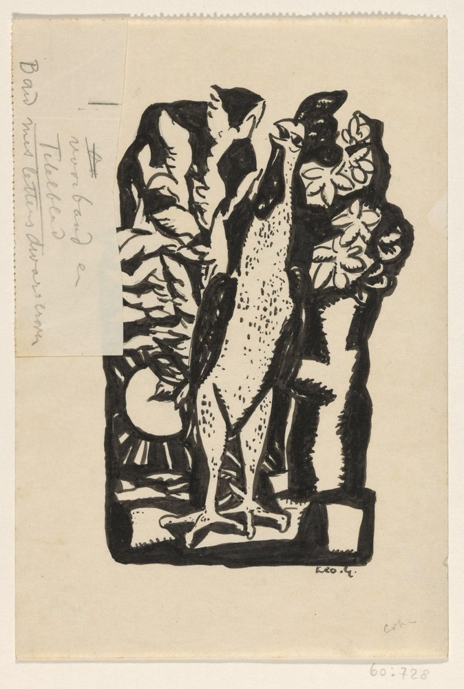 Kräher Hahn von Leo Gestel (signed by artist)