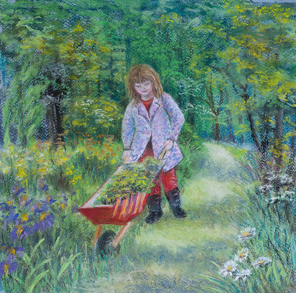 Opa im Garten helfen, 2020 von Margo Starkey