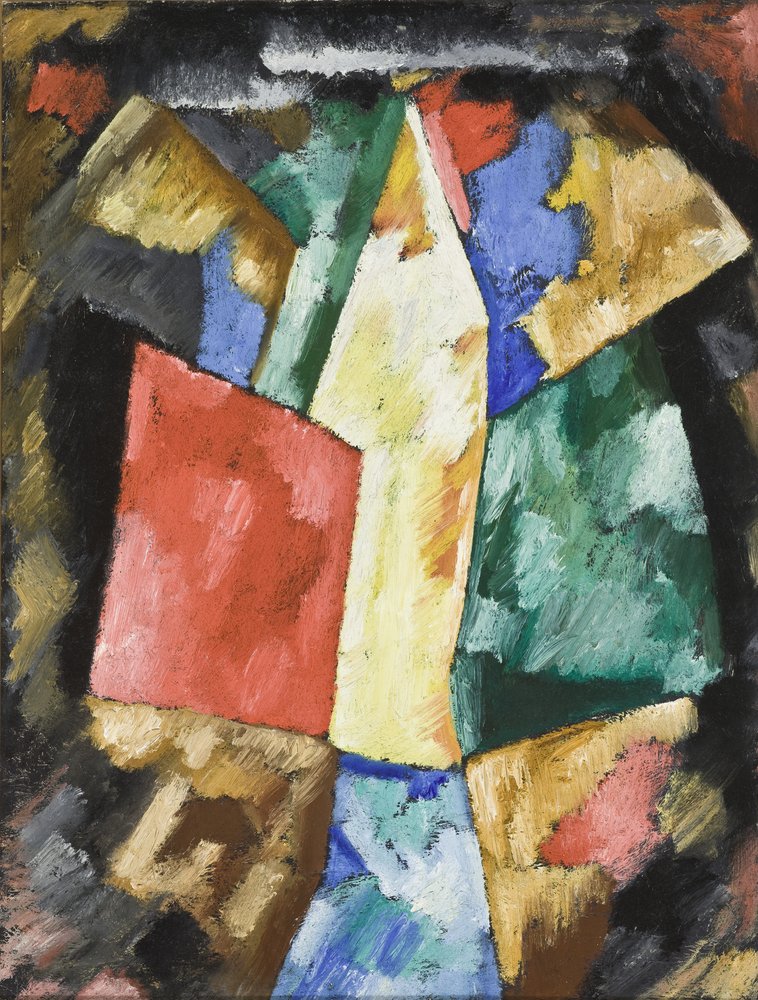 Abstraktion: Blau, Gelb und Grün von Marsden Hartley