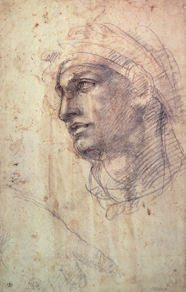 Kopfstudie von Michelangelo Buonarroti