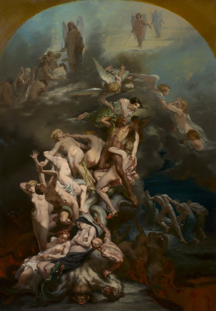 Himmel und Hölle, ca. 1850 von Octave Tassaert